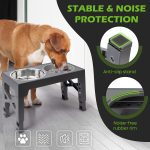 [Adjustable Dog Bowl] 5-Height Adjustable Raised Dog Bowl Set | Slow Feeder, Stainless Steel Elevated Bowls For Small To Large Dogs And Cats, Pet Water Bowl