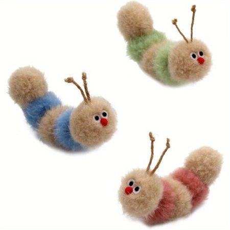 Interactive Natural 3 PK Pet Herb Toy, with Rattle, Bite Resistant, for All Ages Indoor Cat, Soft for CATERPILLAR Toys, Fluffy Kitten Toy