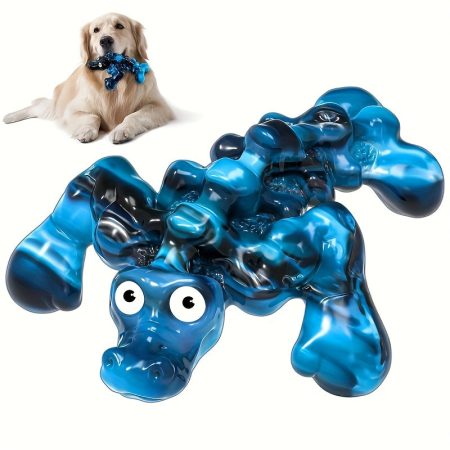 [Indestructible Crocodile Chew Toy] Durable Blue Crocodile Dog Chew Toy - Indestructible, Fun Boxing Design, Perfect for Aggressive Chewers of All Breeds