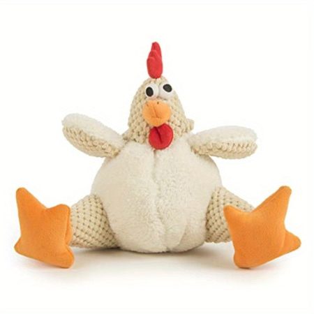 Large Fat Rooster Dog Toy - Heavy-Duty Chew-Proof Plush Rooster with Squeaker, Interactive Chew Guard Technology, Soft stuffed animal for aggressive chewers, Puppy teething & Solo/Cuddling - White Rooster Toy for Large Dogs, Solo Playtime, Checkered Patte