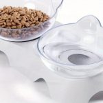 MILIFUN Elevated Tilted Cat Food Bowl - Anti-Vomiting Orthopedic Design for Indoor Cats, Durable Clear Elevated Pet Bowls for Puppies, Bunnies & Kittens, Easy Clean Pet Food & Water Dish, Cat Bowls for Food, Pet Bowls, Easyclean Material